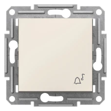 Schneider Electric Asfora EPH0870123. Кнопковий вимикач з символом "Дзвінок" без рамки, кремовий