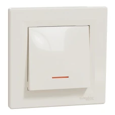 Schneider Electric Asfora EPH1400123. Вимикач одноклавішний з підсвіткою, кремовий