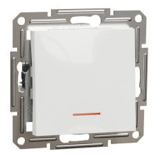 Schneider Electric Asfora EPH1570121. Перемикач одноклавішний з підсвіткою без рамки, білий