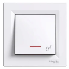 Schneider Electric Asfora EPH1700121. Кнопковий вимикач з символом "Дзвінок" з підсвіткою, білий