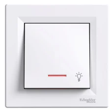 Schneider Electric Asfora EPH1800121. Кнопковий вимикач з символом "Світло" з підсвіткою, білий