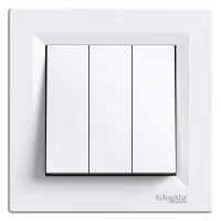 Schneider Electric Asfora EPH2100121. Вимикач трьохклавішний, білий