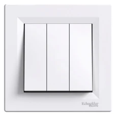Schneider Electric Asfora EPH2100121. Вимикач трьохклавішний, білий