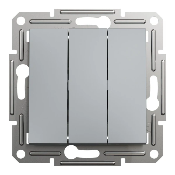Вимикач трьохклавішний, сталевий Asfora EPH2100162 Schneider Electric - Фото 2