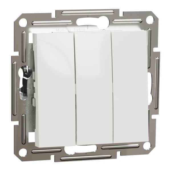 Вимикач трьохклавішний без рамки, білий Asfora EPH2170121 Schneider Electric