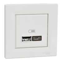 Schneider Electric Asfora EPH2700321. USB розетка тип А+С 2,4А або 2х1,2А, білий