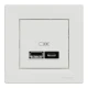 USB розетка тип А+С 2,4А або 2х1,2А, білий Asfora EPH2700321 Schneider Electric