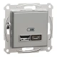USB розетка тип А+С 2,4А або 2х1,2А, алюмінієвий Asfora EPH2700361 Schneider Electric