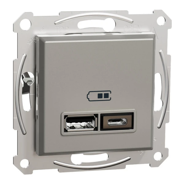 USB розетка тип А+С 2,4А або 2х1,2А, бронзовий Asfora EPH2700369 Schneider Electric - Фото 1
