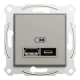 USB розетка тип А+С 2,4А або 2х1,2А, бронзовий Asfora EPH2700369 Schneider Electric