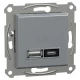 Подвійний зарядний пристрій USB, тип A+C, 21Вт, сталевий Asfora EPH2700562 Schneider Electric