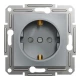 Розетка з заземленням з захисними шторками, сталевий Asfora EPH2900262 Schneider Electric