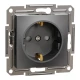 Розетка з заземленням з захисними шторками, антрацитовий Asfora EPH2900271 Schneider Electric