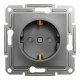 Розетка з заземленням з захисними шторками, антрацитовий Asfora EPH2900271 Schneider Electric
