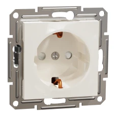 Schneider Electric Asfora EPH2970223. Розетка з заземленням з захисними шторками без рамки, кремовий