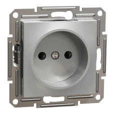 Schneider Electric Asfora EPH3000161. Розетка без заземлення, алюмінієвий