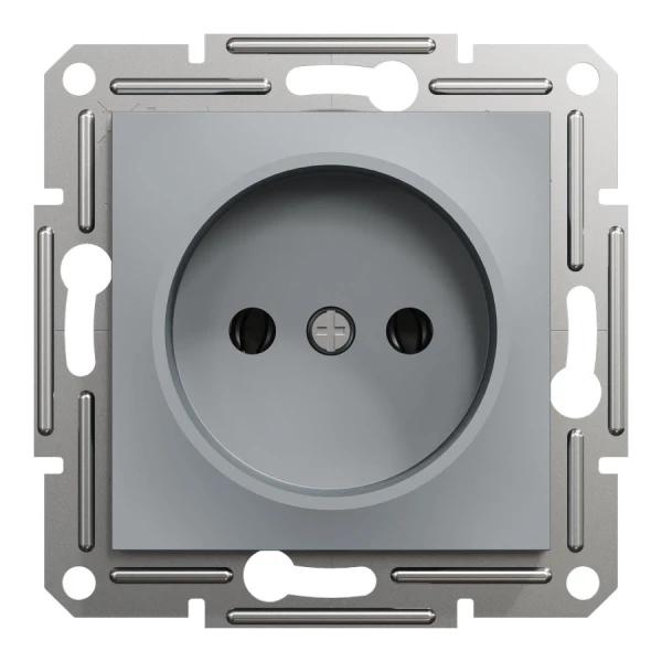 Розетка без заземлення, сталевий Asfora EPH3000162 Schneider Electric - Фото 2