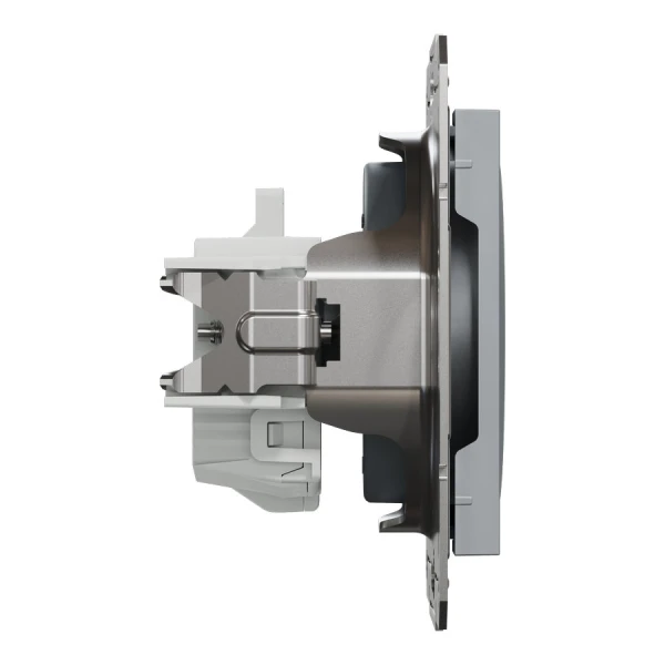 Розетка без заземлення, сталевий Asfora EPH3000162 Schneider Electric - Фото 3