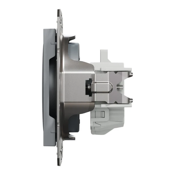 Розетка без заземлення, сталевий Asfora EPH3000162 Schneider Electric - Фото 4