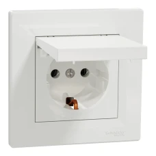 Schneider Electric Asfora EPH3100121. Розетка з кришкою з заземленням, білий