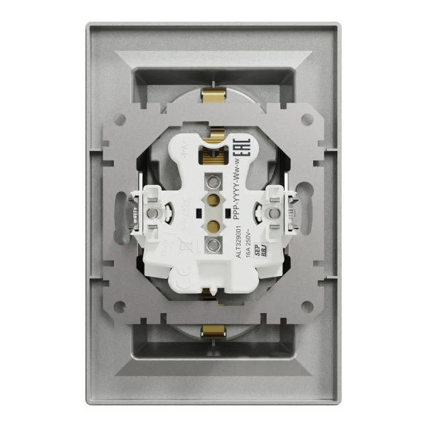 Розетка с заземленням, подвійна, алюмінієвий Asfora EPH9900161 Schneider Electric - Фото 8