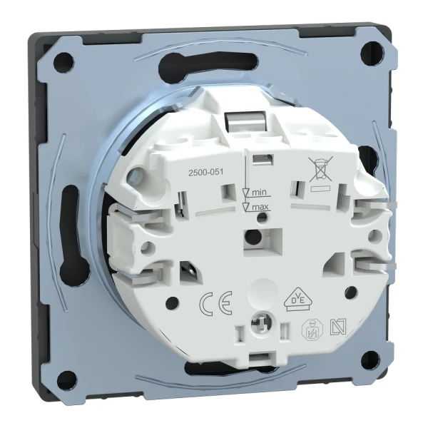 D-life розетка з/к і шторкою, антрацитовий Merten MTN2300-6034 Schneider Electric - Фото 6