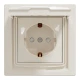 Розетка IP44 з кришкою, з заземленням, з захисними шторками, кремовий Asfora EPH3100323 Schneider Electric
