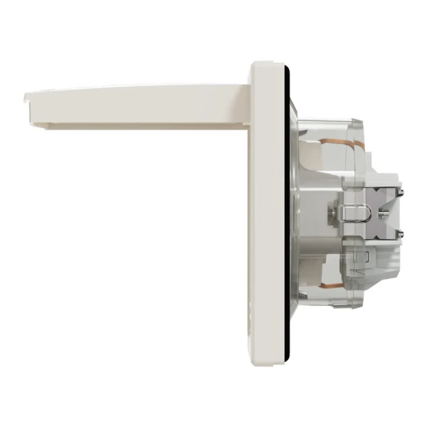 Розетка IP44 з кришкою, з заземленням, з захисними шторками, кремовий Asfora EPH3100323 Schneider Electric - Фото 4