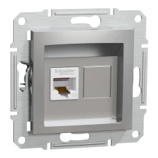 Schneider Electric Asfora EPH4300161. Розетка комп'ютерна, RJ45, кат.5е, UTP, алюмінієвий