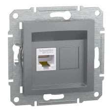 Schneider Electric Asfora EPH4300162. Розетка комп'ютерна, RJ45, кат.5е, UTP, сталевий