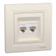 Розетка комп'ютерна, RJ45, кат.5е, UTP, подвійна, кремовий Asfora EPH4400123 Schneider Electric