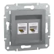 Розетка комп'ютерна, RJ45, кат.5е, UTP, подвійна, сталевий Asfora EPH4400162 Schneider Electric