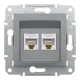 Розетка комп'ютерна, RJ45, кат.5е, UTP, подвійна, сталевий Asfora EPH4400162 Schneider Electric