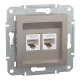 Розетка комп'ютерна, RJ45, кат.5е, UTP, подвійна, бронзовий Asfora EPH4400169 Schneider Electric