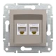 Розетка комп'ютерна, RJ45, кат.5е, UTP, подвійна, бронзовий Asfora EPH4400169 Schneider Electric