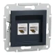 Розетка комп'ютерна, RJ45, кат.5е, UTP, подвійна, антрацитовий Asfora EPH4400171 Schneider Electric
