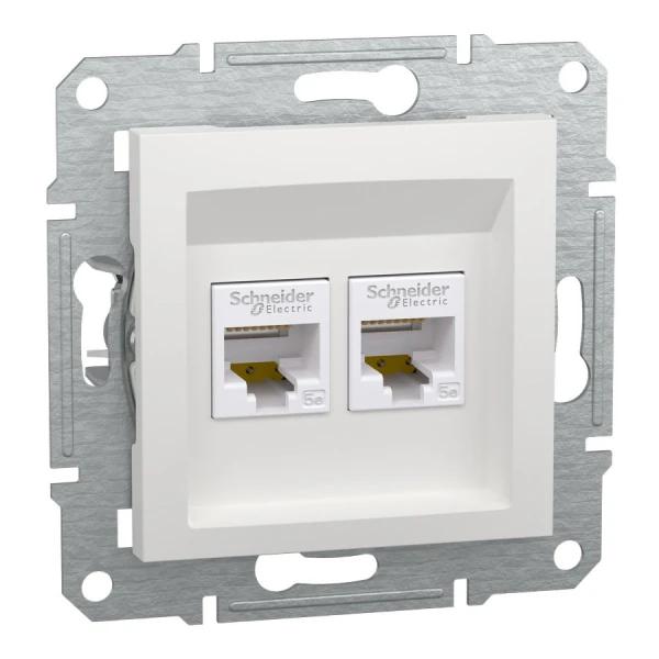 Розетка комп'ютерна, RJ45, кат.5е, UTP, подвійна, без рамки, білий Asfora EPH4470121 Schneider Electric