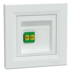 Schneider Electric Asfora EPH4600121. Розетка волоконно-оптична, з рамкою в комплекті, LC APC дуплекс, білий