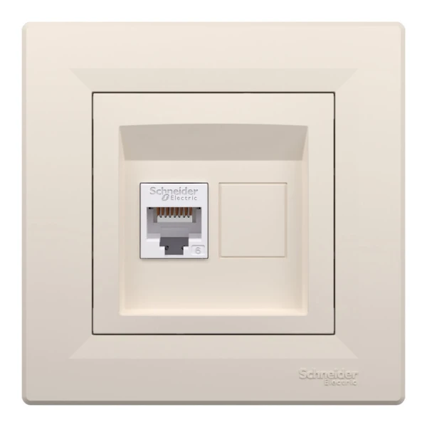 Розетка комп'ютерна, RJ45, кат.6, UTP, кремовий Asfora EPH4700123 Schneider Electric - Фото 2