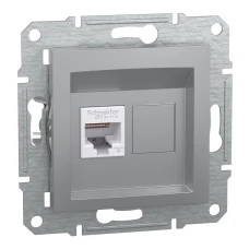 Schneider Electric Asfora EPH4700161. Розетка комп'ютерна, RJ45, кат.6, UTP, алюмінієвий