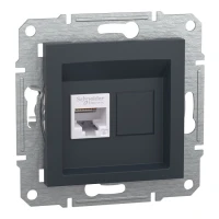 Schneider Electric Asfora EPH4700171. Розетка комп'ютерна, RJ45, кат.6, UTP, антрацитовий