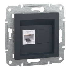 Schneider Electric Asfora EPH4700171. Розетка комп'ютерна, RJ45, кат.6, UTP, антрацитовий