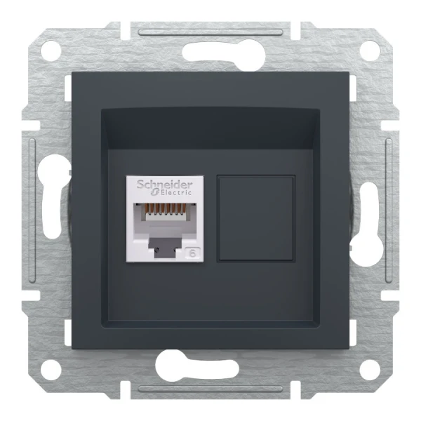 Розетка комп'ютерна, RJ45, кат.6, UTP, антрацитовий Asfora EPH4700171 Schneider Electric - Фото 2