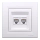Розетка комп'ютерна, RJ45, кат.6, UTP, подвійна, білий Asfora EPH4800121 Schneider Electric