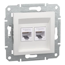 Schneider Electric Asfora EPH4870121. Розетка комп'ютерна, RJ45, кат.6, UTP, подвійна, без рамки, білий