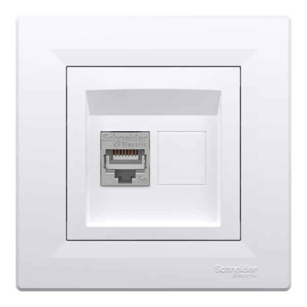 Розетка комп'ютерна, RJ45, кат.5е, STP, білий Asfora EPH5000121 Schneider Electric - Фото 2