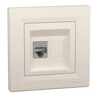 Schneider Electric Asfora EPH5000123. Розетка комп'ютерна, RJ45, кат.5е, STP, кремовий