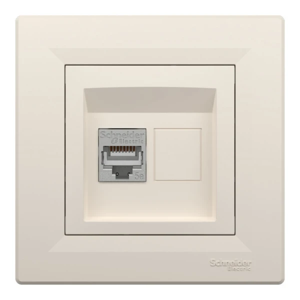 Розетка комп'ютерна, RJ45, кат.5е, STP, кремовий Asfora EPH5000123 Schneider Electric - Фото 2