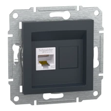 Schneider Electric Asfora EPH5000171. Розетка комп'ютерна, RJ45, кат.5е, STP, антрацитовий