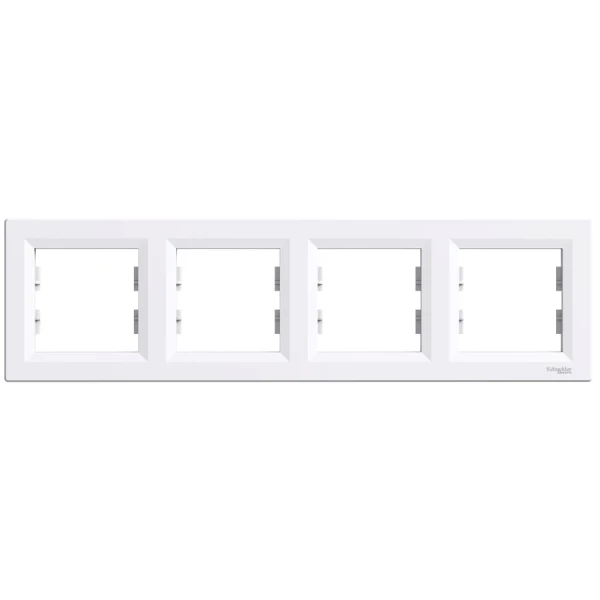 Рамка 4-постова, горизонтальна, білий Asfora EPH5800421 Schneider Electric